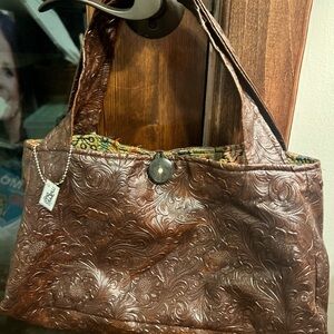 Marnie Bugs Brown Embossed Purse named “Lady”